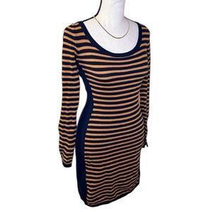 H&M two toned Striped Long Sleeve Bodycon sweater Dress XS